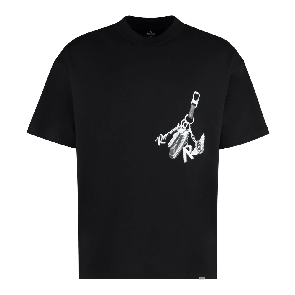 Represent Katoenen Crew-neck T-shirt met Achterprint Black Heren