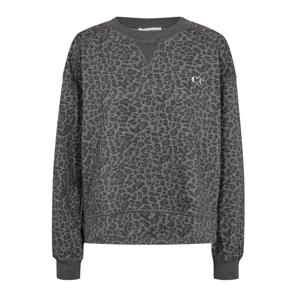 Co'Couture Leocc Sweat Sweatshirt met geborduurd detail Gray Dames