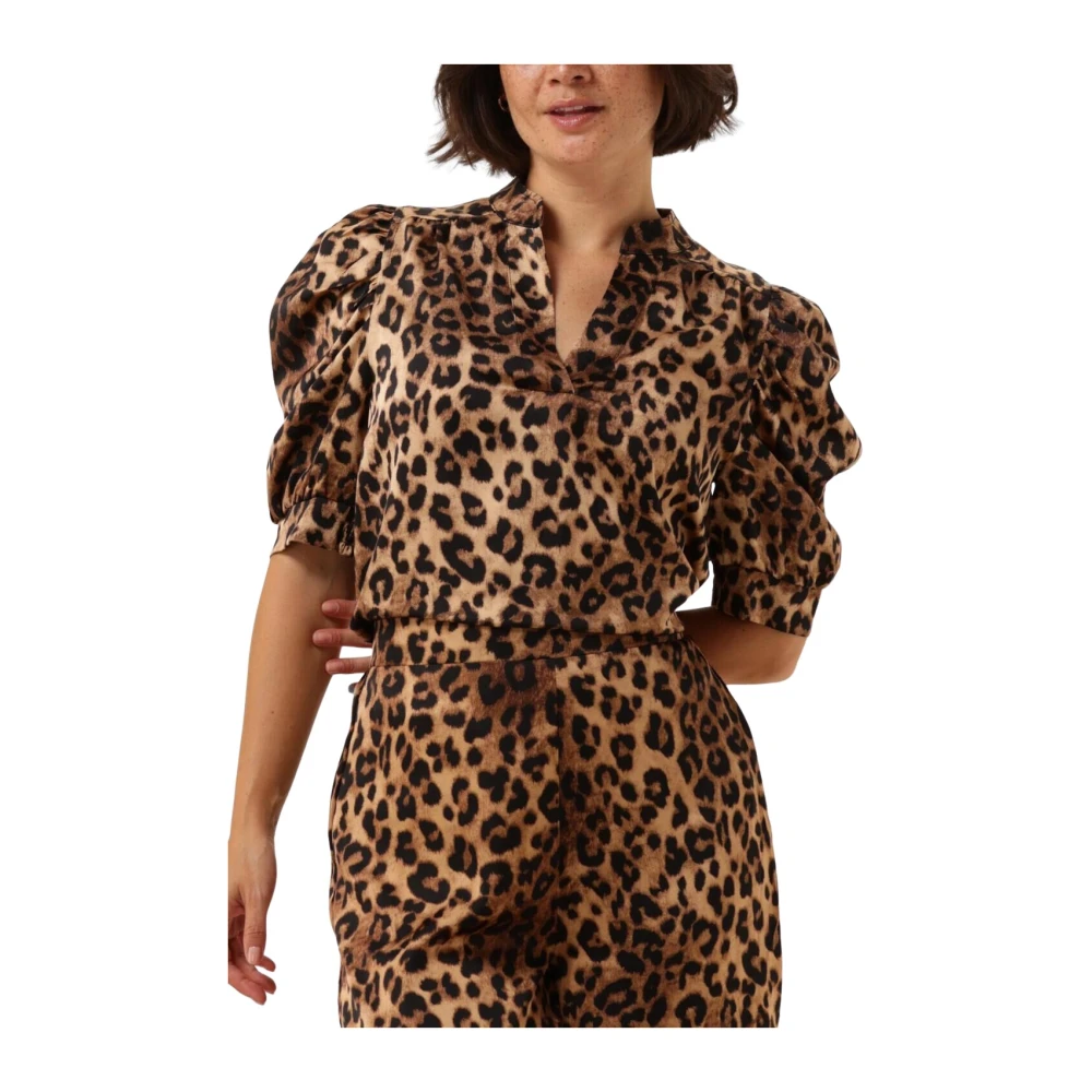 NEO NOIR Luipaardprint Blouse voor Gedurfde Vrouwen Brown Dames
