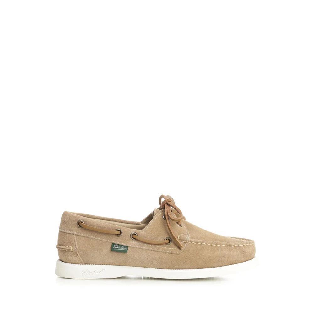 Paraboot Beige Suede Moccasin - Female - Boat Shoes - 4 Uk - Shoes