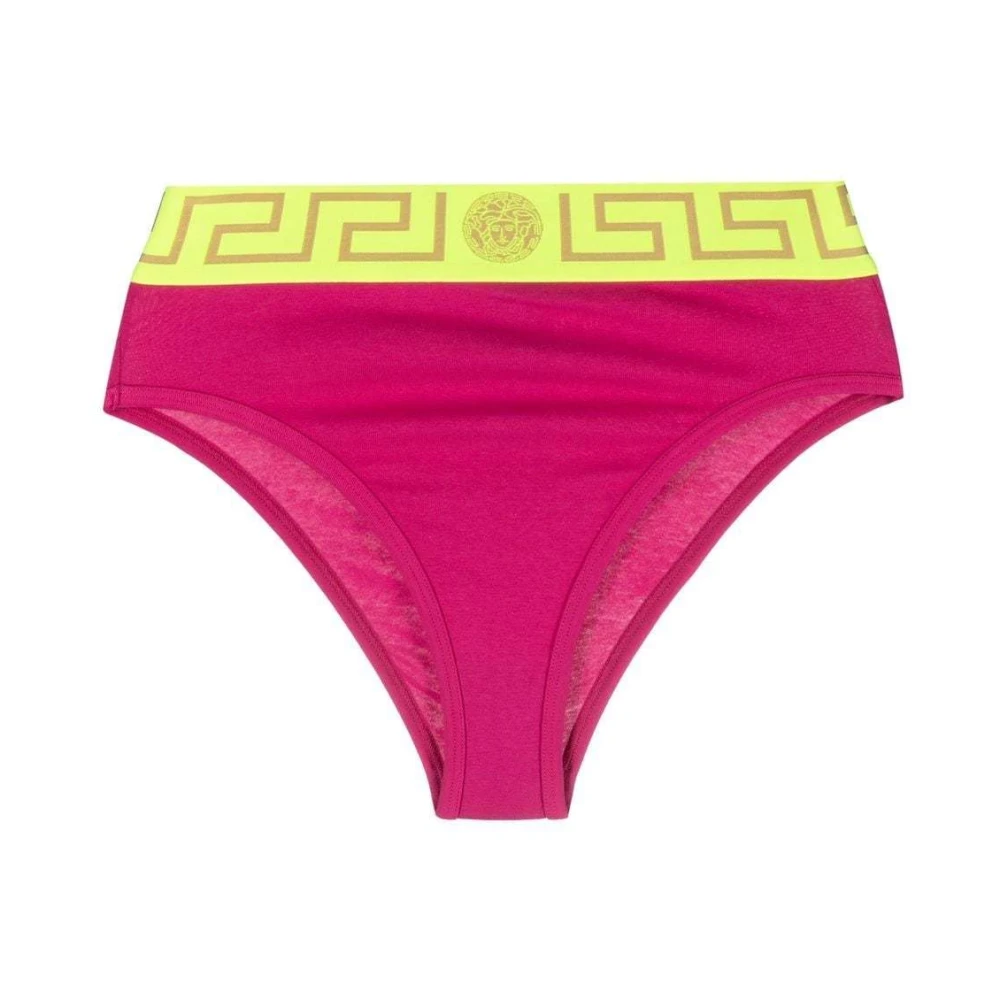 Versace Korte broek met logo-tailleband en iconisch motief Pink Dames