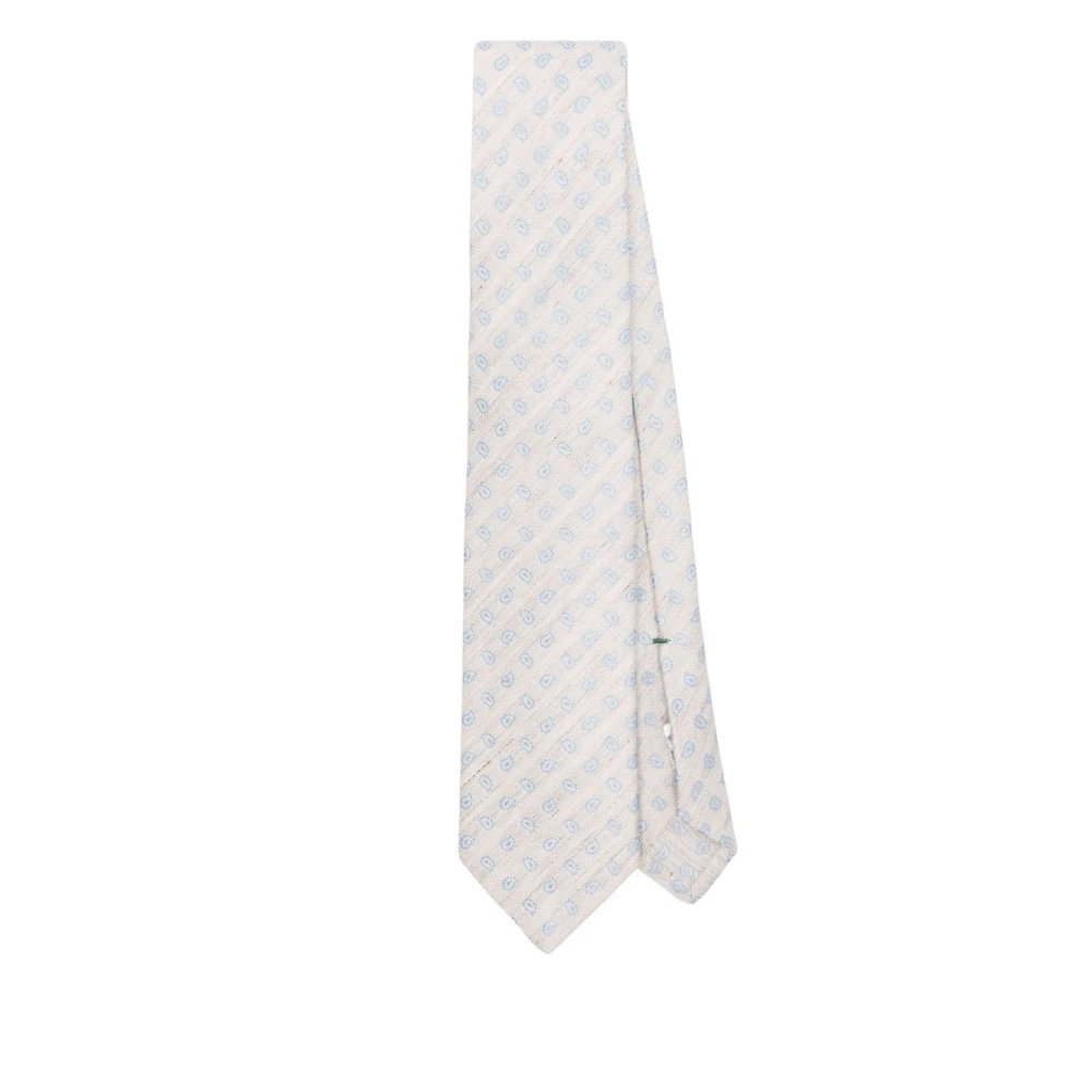 Borrelli Beige Zelfstrikker Met Puntige Tip Beige Heren