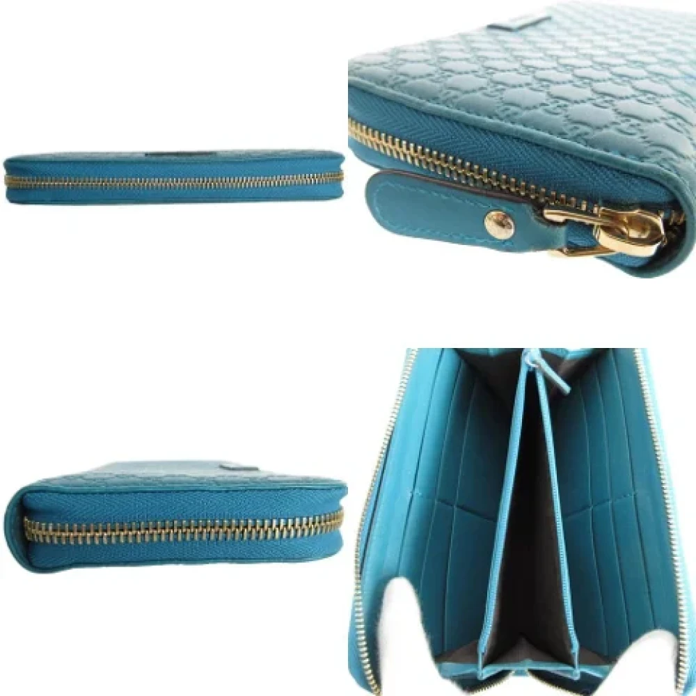 Gucci Vintage Pre-owned Leather wallets Blue Dames
