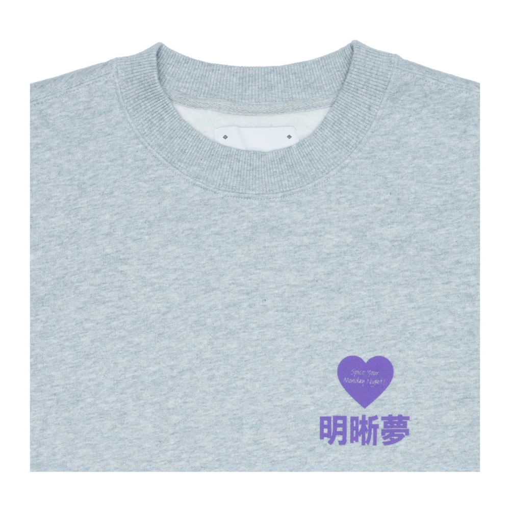 Edwin Katoenen trui met print Blue Heren