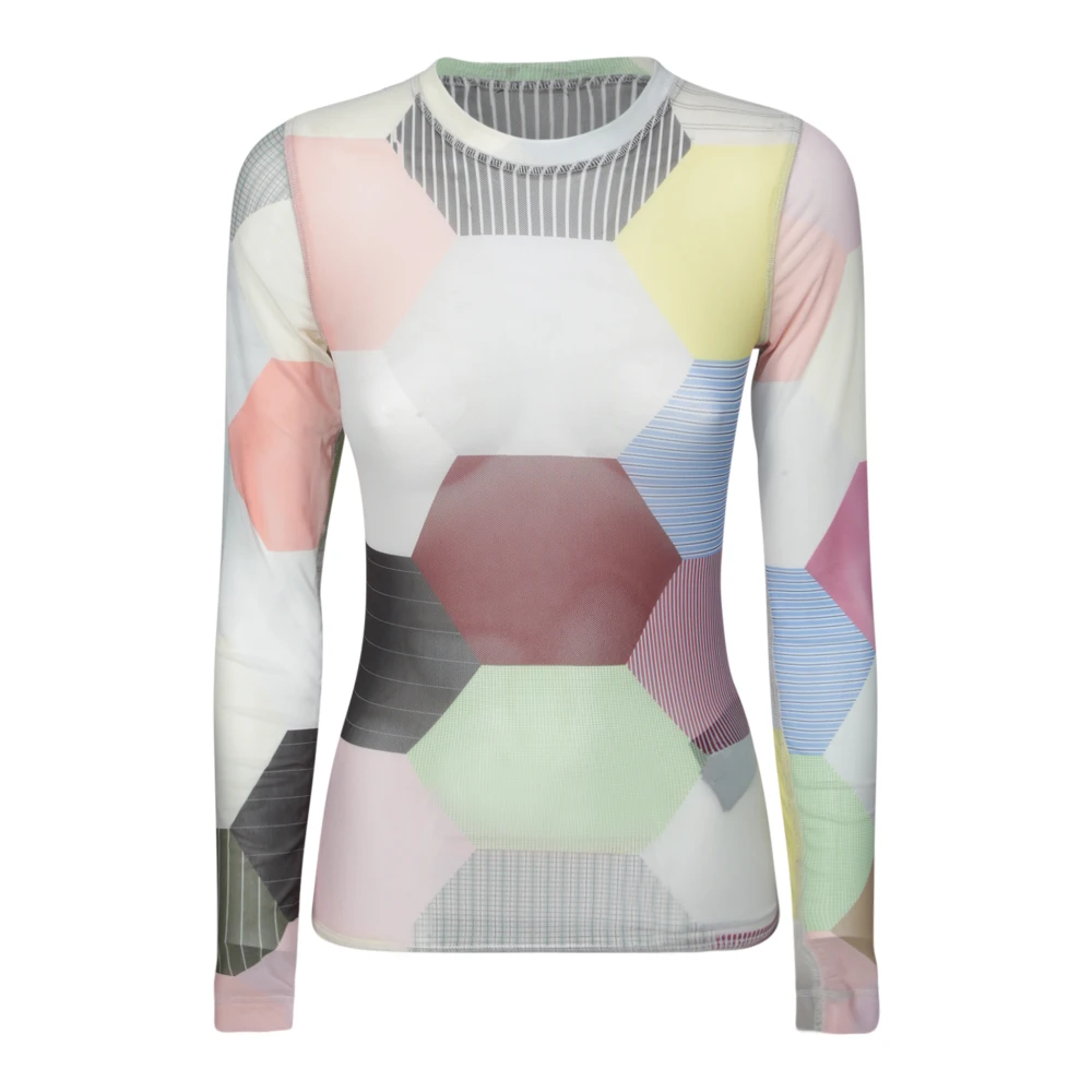 JW Anderson Geometrisk Multifärgad Mesh Topp Multicolor, Dam