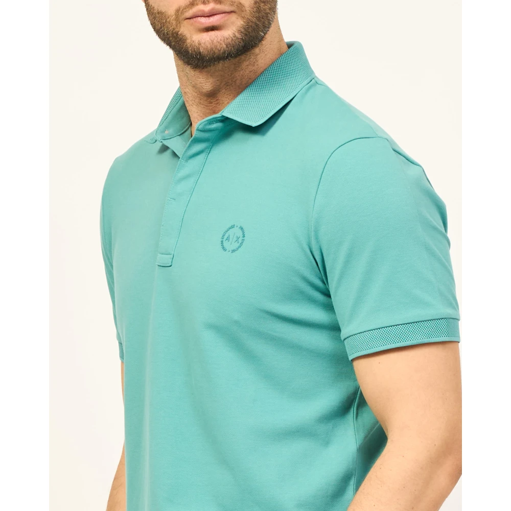 Armani Exchange Polo Shirts Blue Heren