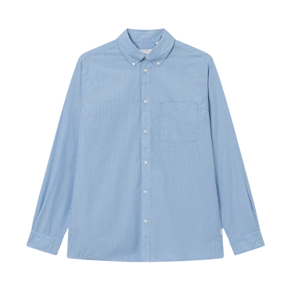 Les Deux Kent Poplin Gestreept Overhemd Blue Heren