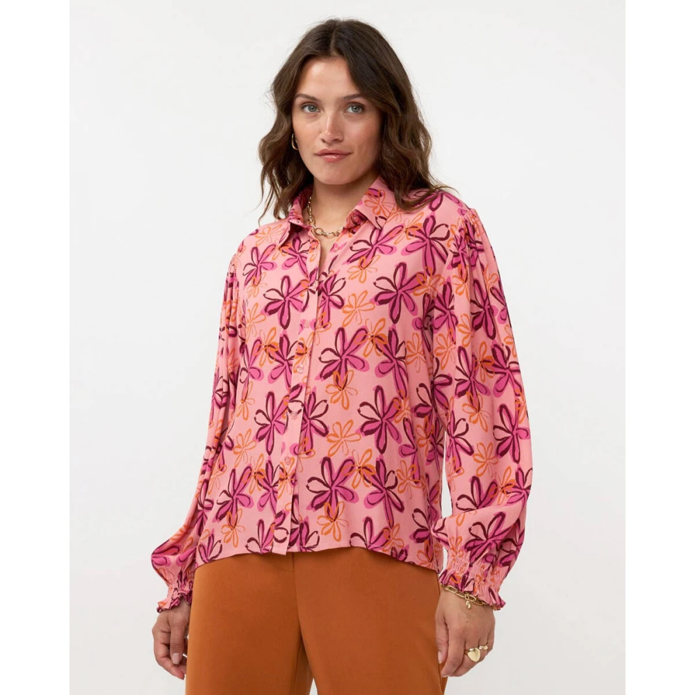 Ydence Lange Mouw Blouse Alyssa Pink Dames