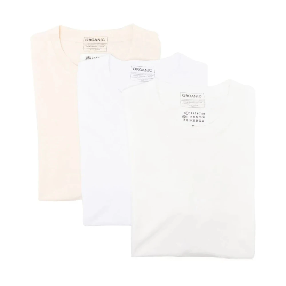 Maison Margiela Witte Katoenen T-shirts Pak van Drie Multicolor Heren