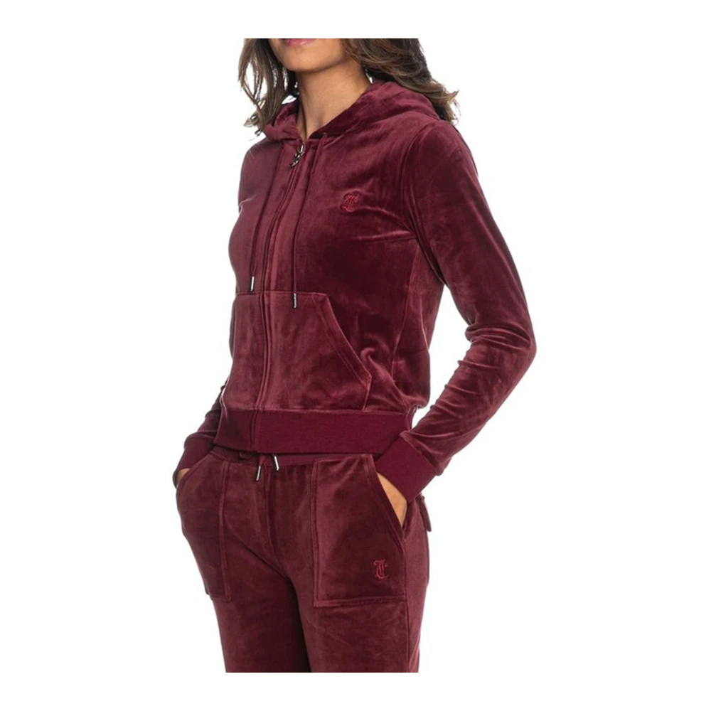 Juicy Couture Sammetshoodie med Dragkedja Red, Dam