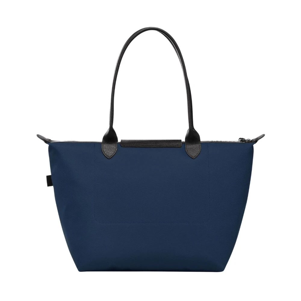 Longchamp Blauwe schoudertas met gegraveerd logo Blue Dames