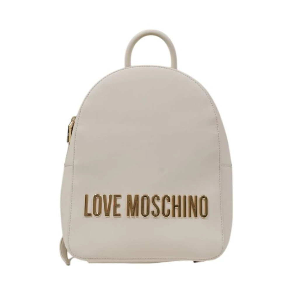 Love Moschino Moderne Polyurethaan Damesrugzak Collectie Beige Dames