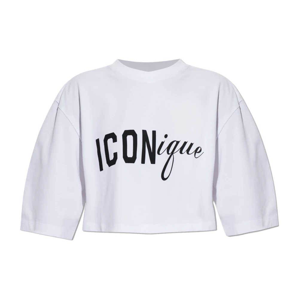 Dsquared2 Donna Bianco - Short Logo Top - Tops - 2XS
