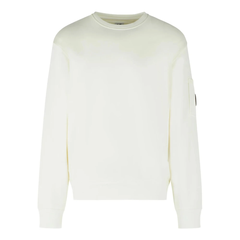 C.p. Company Men's White Sweatshirts, S, Crewneck Sweatshirt