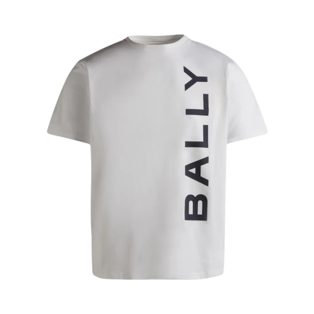 Bally Witte Katoenen T-shirt met Print White Heren