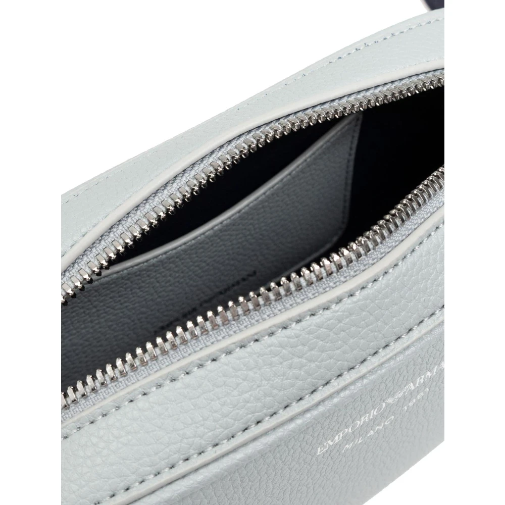Emporio Armani Veganistisch leer gehamerd textuur schoudertas Blue Dames
