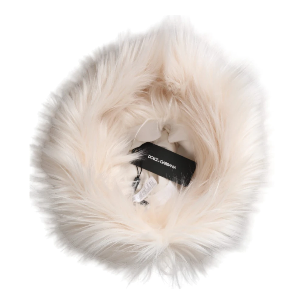 Dolce & Gabbana Witte Acryl Bont Dames Emmer Hoed White Dames