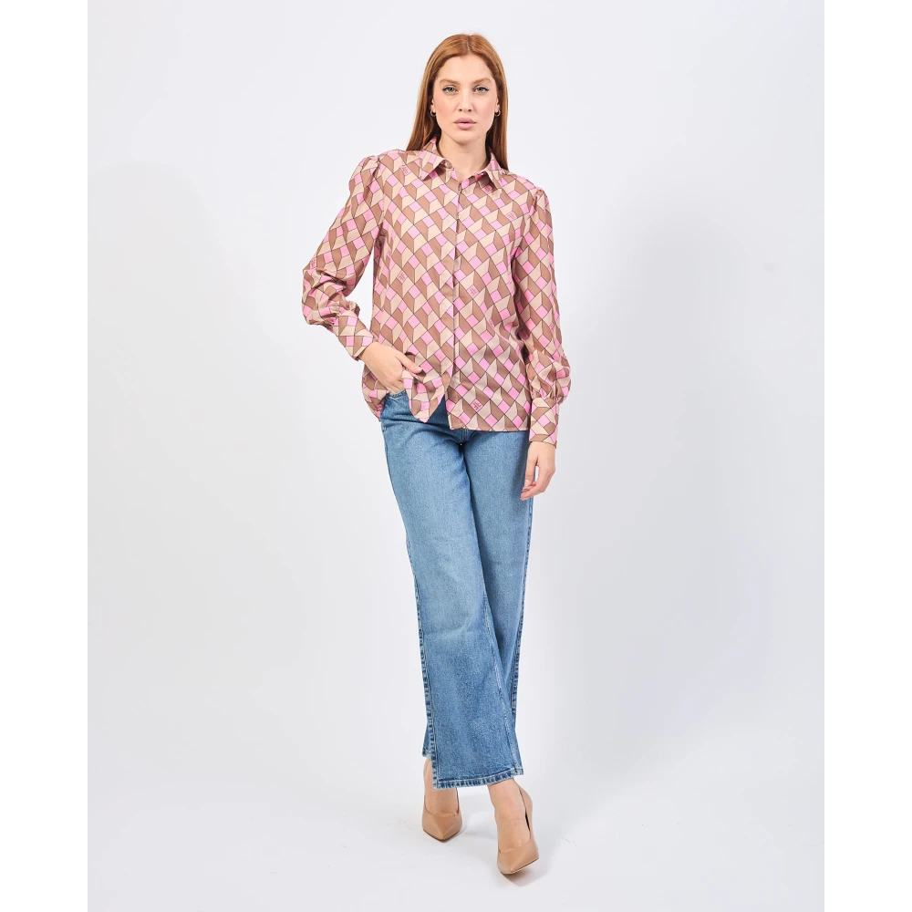 Fracomina Abstract Patroon Klassieke Shirt Multicolor Dames