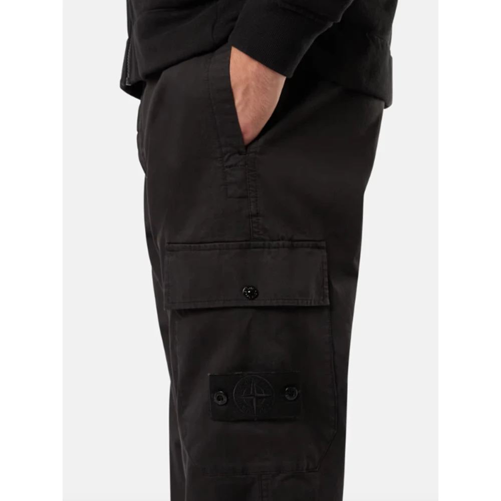 Stone Island Cargo broek met elastische taille Black Heren