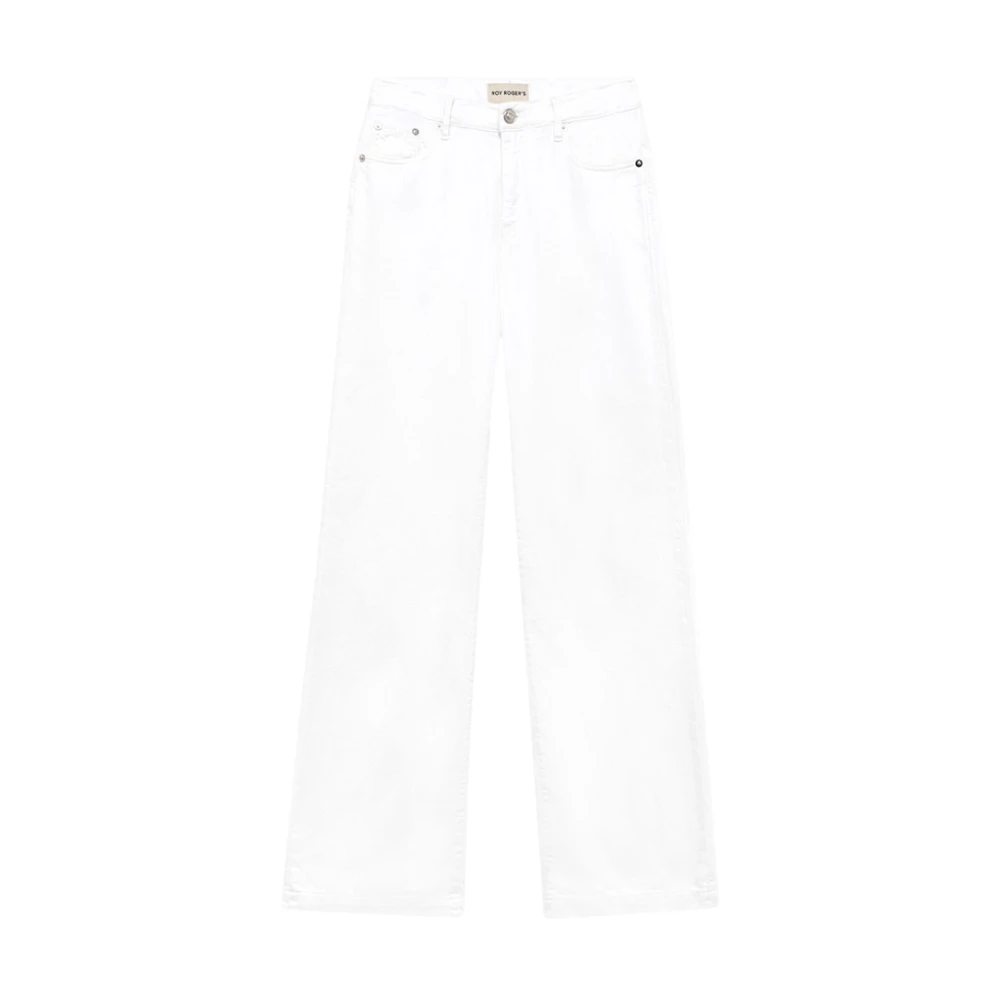 Roy Roger's Women's White Palazzo Leg Trousers - Wide Jeans - W26 - Jeans