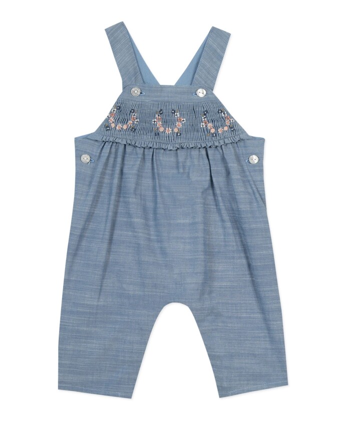 robe-en-denim-bleu-brodee-fleurie