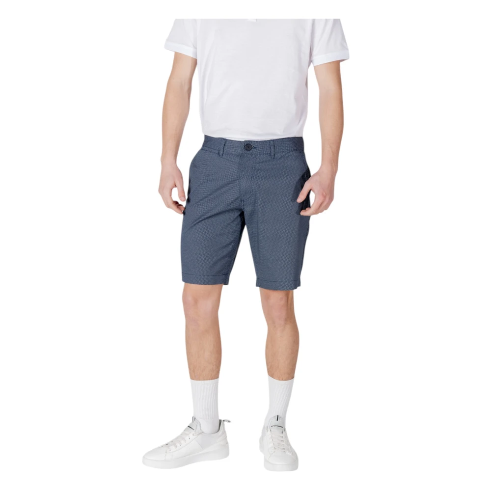 Armani Exchange Men's Blue Casual Shorts,, Cotton Blend Shorts With Pockets W38