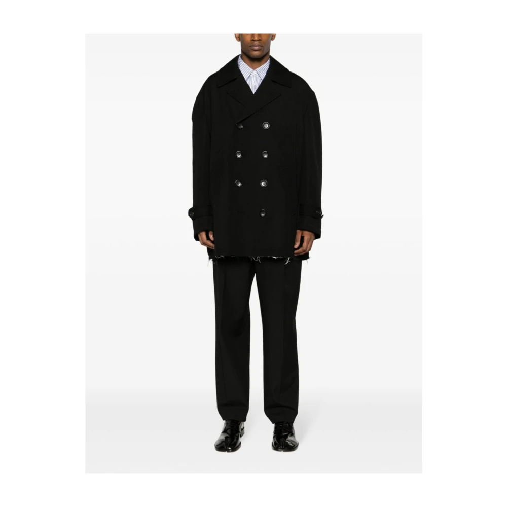 Comme des Garçons Dubbelzijdige gewatteerde wollen jas Black Heren