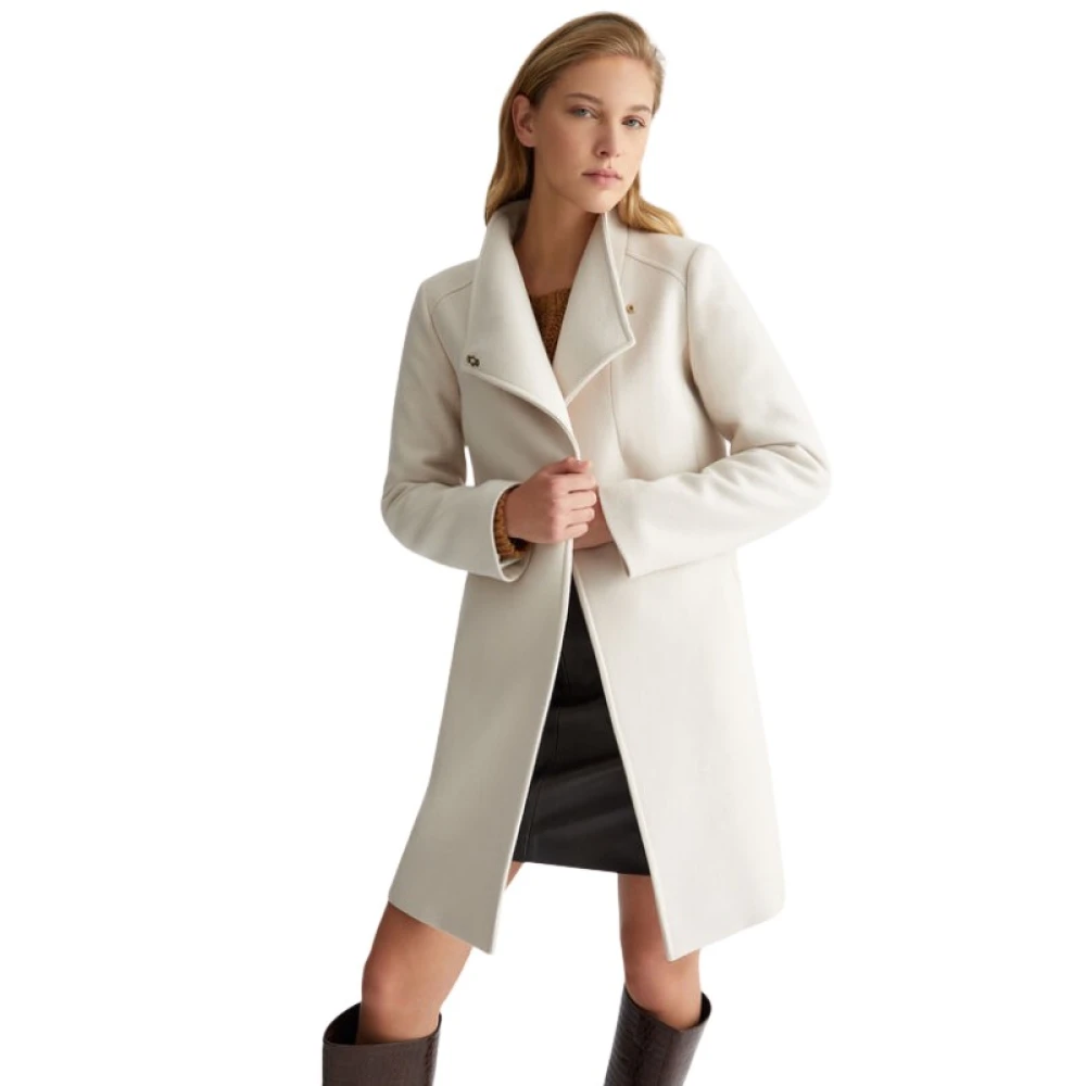 Liu Jo Dubbelbreastede wollen jas White Dames