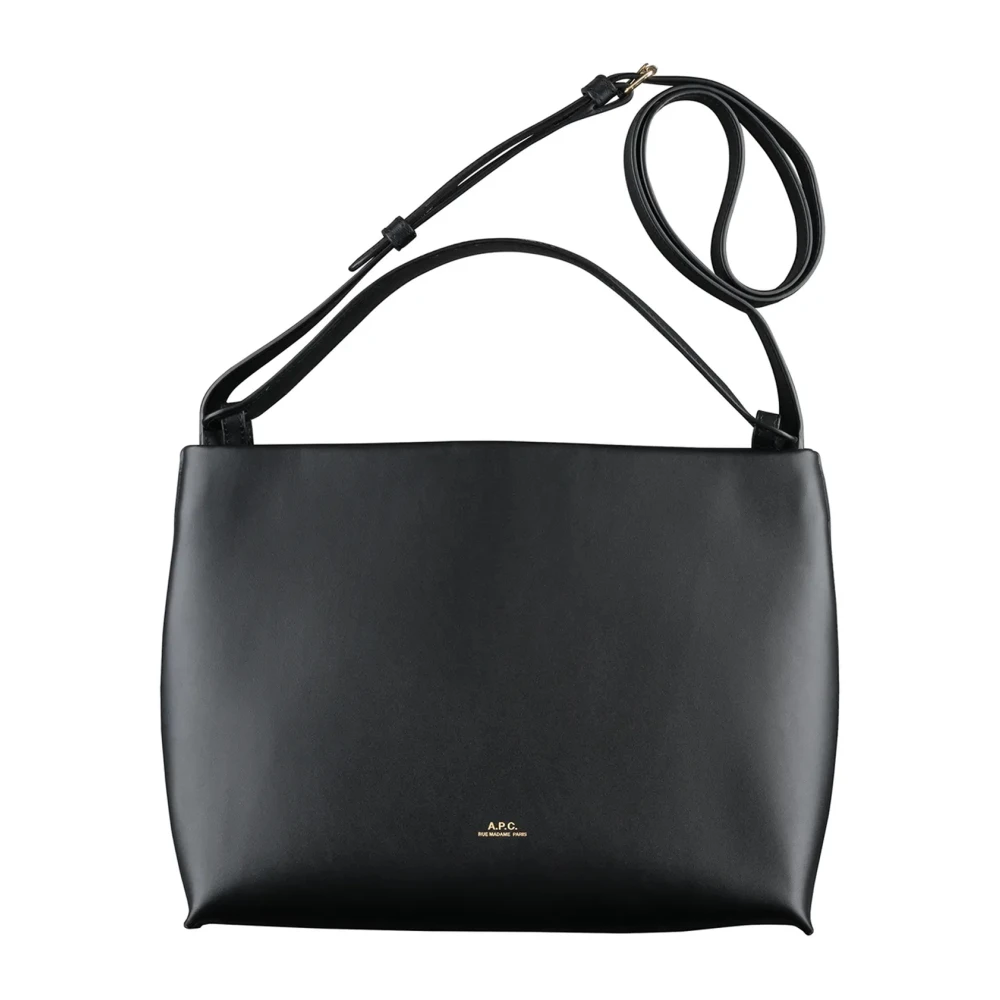 A.p.c. Minimalistische Zwarte Schoudertas Black Dames