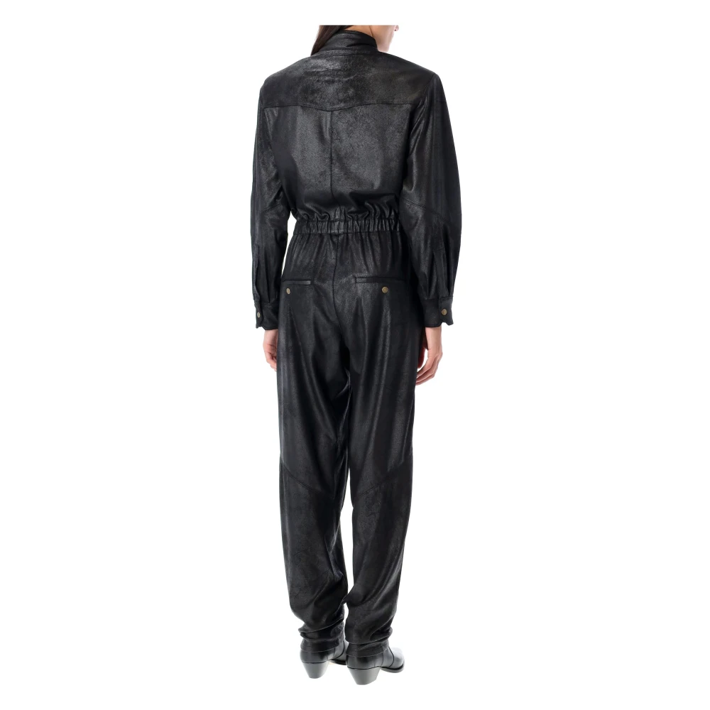 Isabel marant Zwart V-hals Jumpsuit Buitenkleding Black Dames