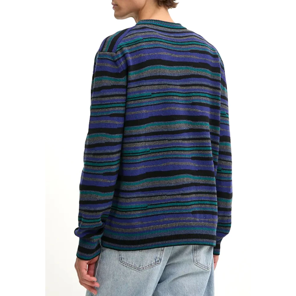 PS By Paul Smith Blauwe Wollen Gebreide Trui Ronde Hals Blue Heren