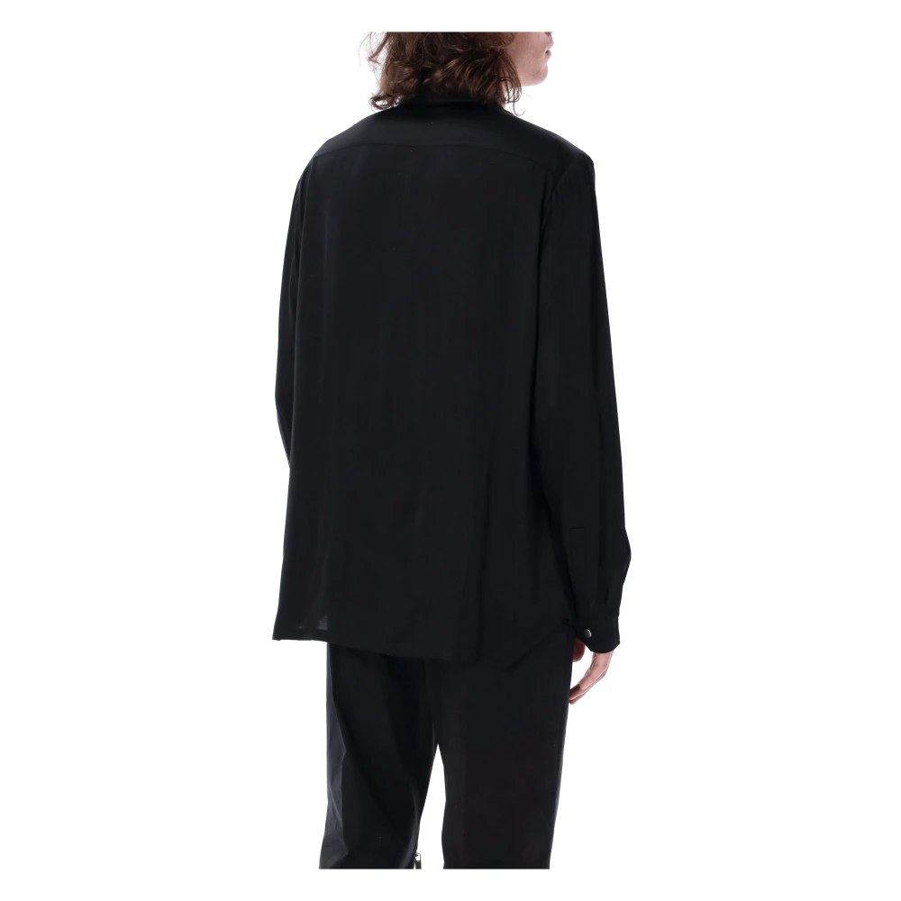Rick Owens V-Neck Shirt Larry Fogpocket Black Heren