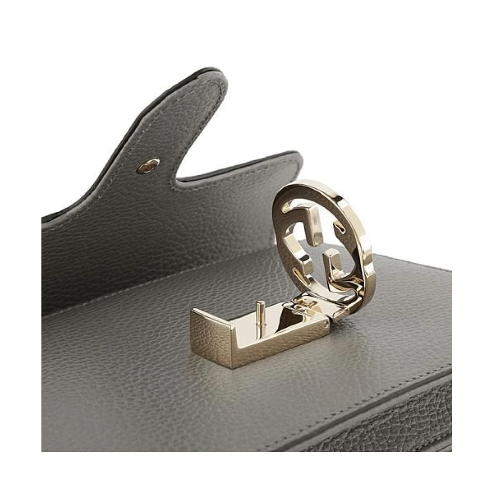 Gucci Grijze Leren Dames Handtas met Kettingriem Gray Dames