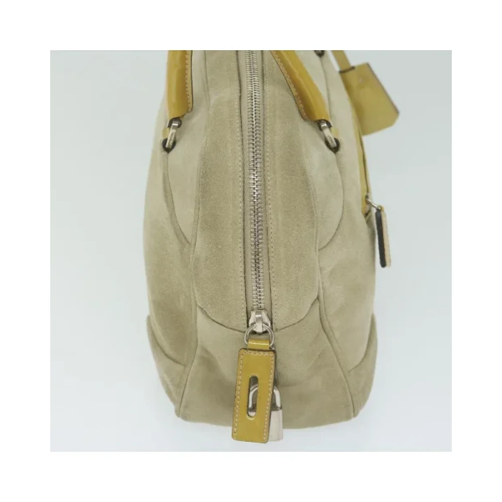 Prada Vintage Pre-owned Leather handbags Beige Dames