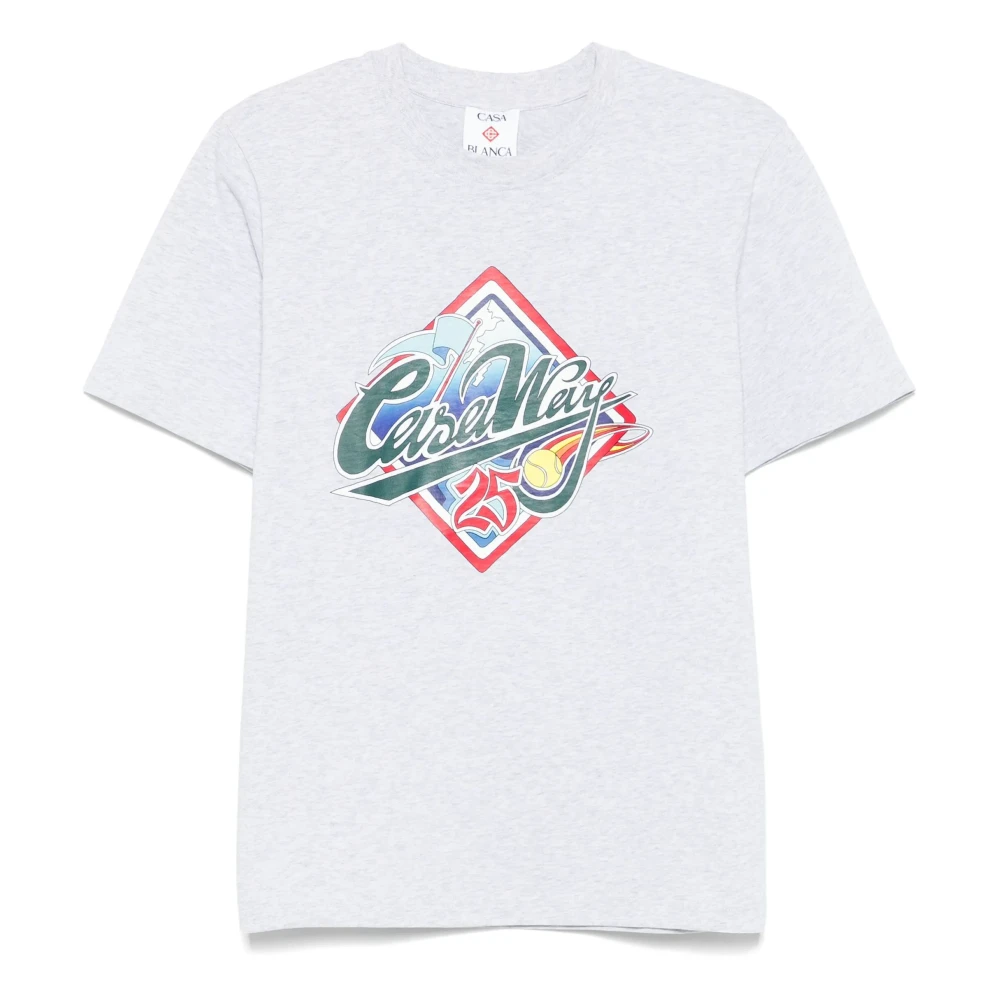 Casablanca Wereldserie Crew Neck T-shirt Grijs White Heren