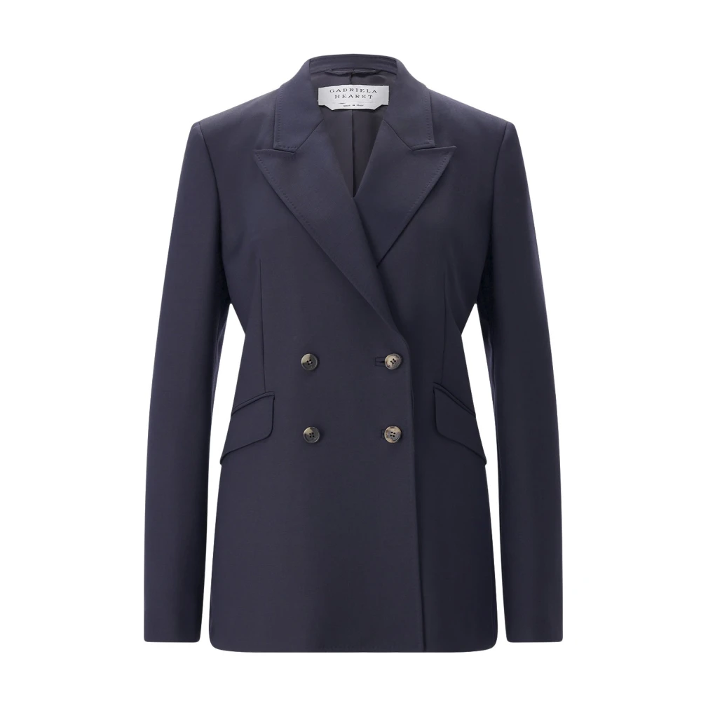 Gabriela Hearst Women's Blue Double-Breasted Wool Blazer - Blazers - 2XS - Jackets