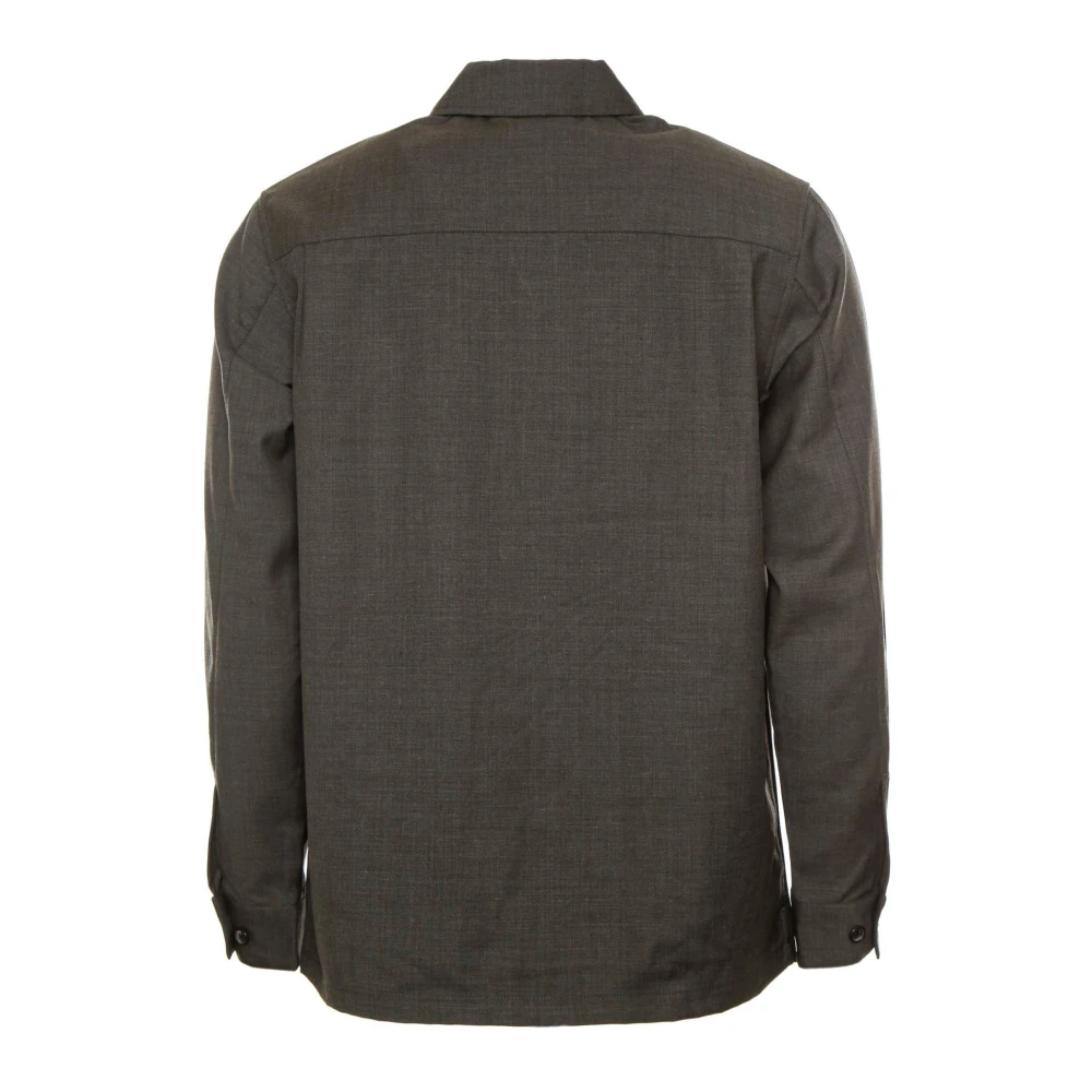 Samsøe Wollen Overshirt met Kraag Gray Heren