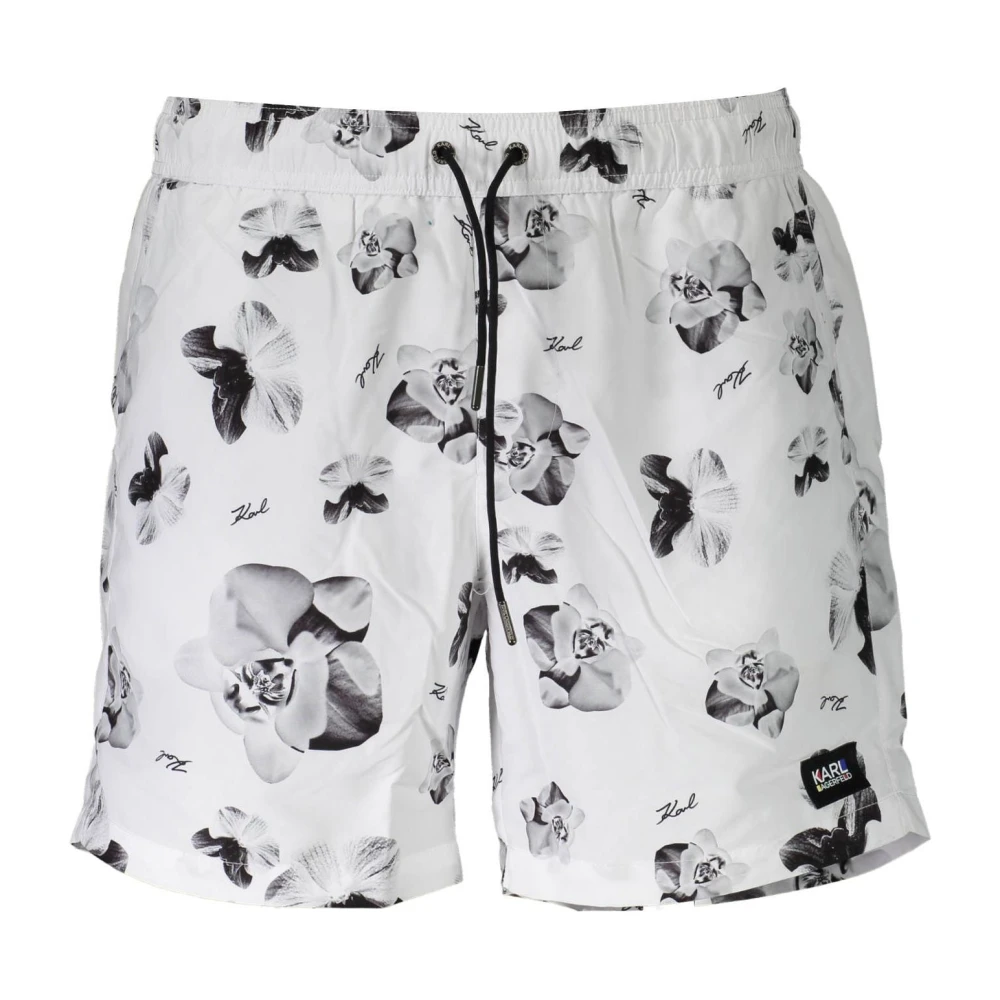 Karl Lagerfeld Men's White Beachwear, M, Beachwear Costume Bottom Part