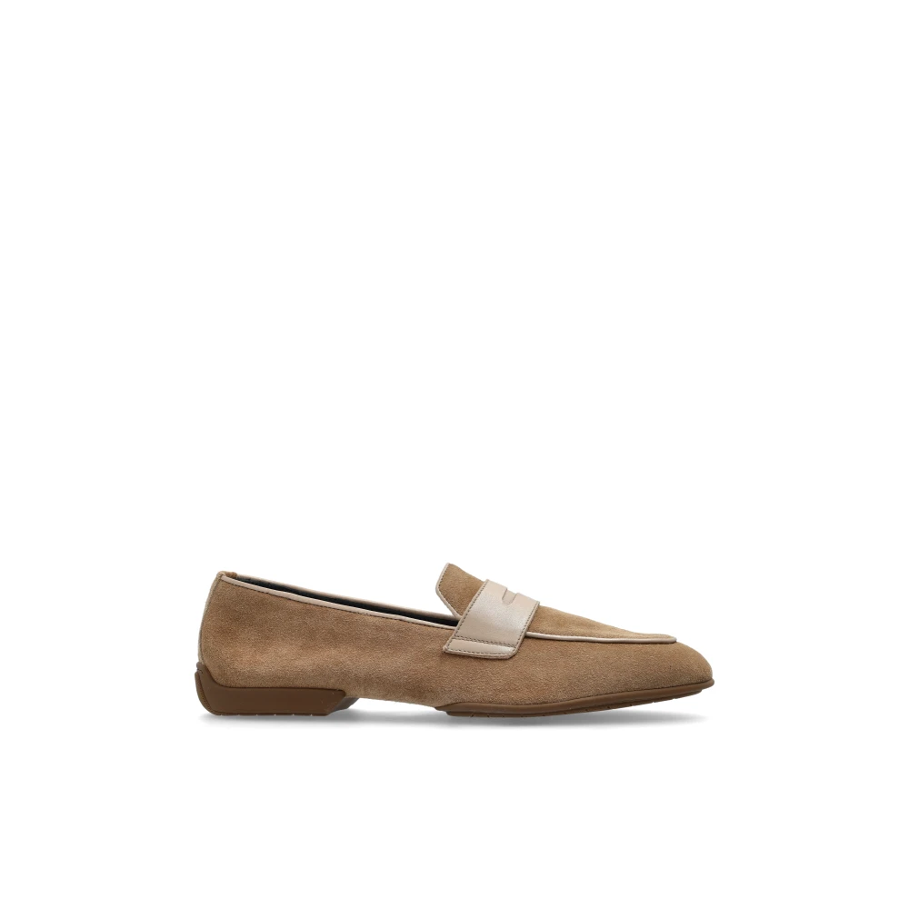 Brioni Suede Penny loafers Beige, Herr