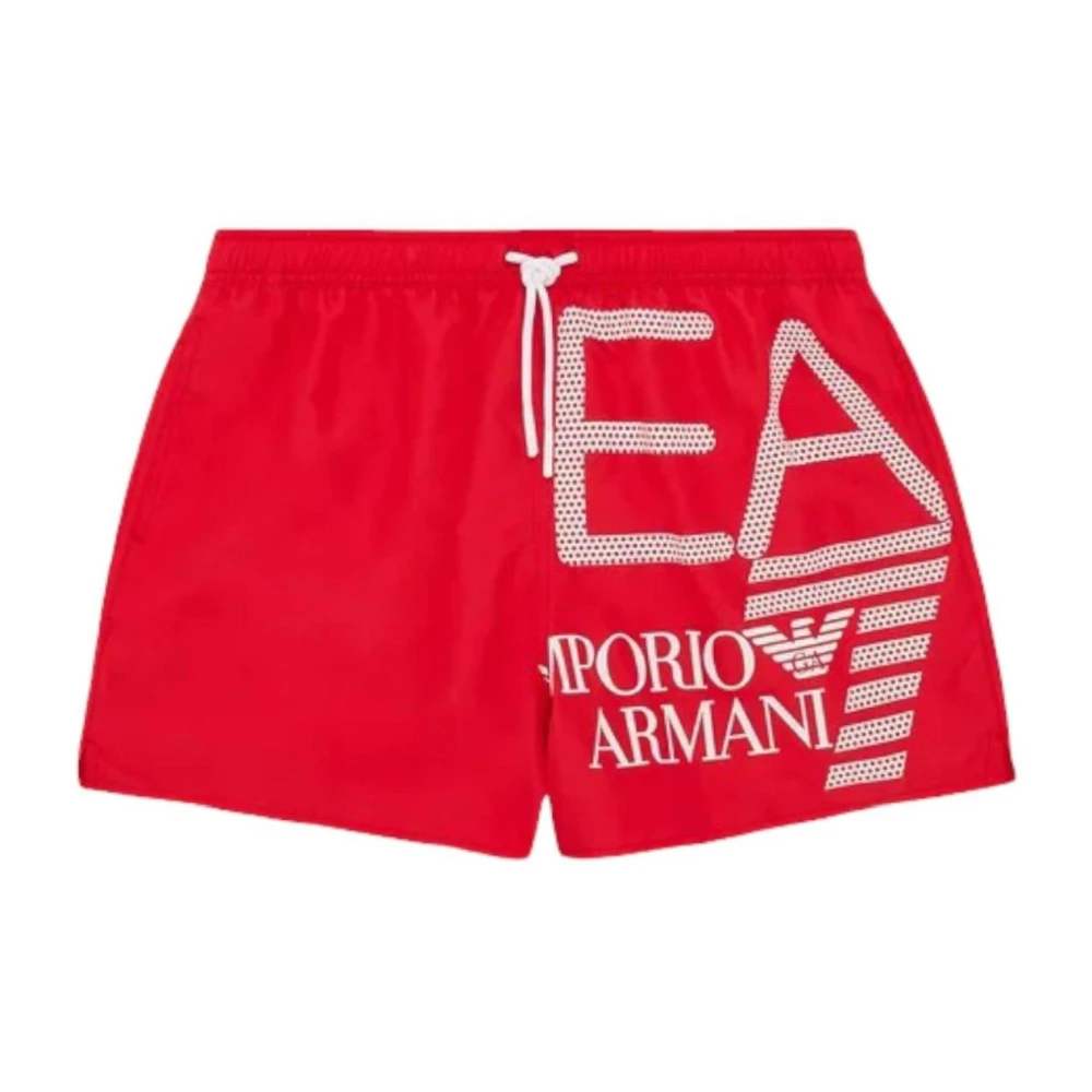 Emporio Armani Ea7 Men's Red Beachwear For Stylish Design