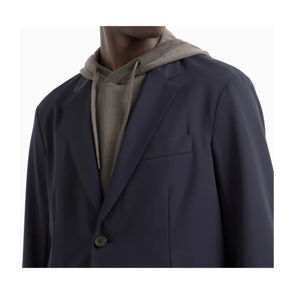 Emporio Armani Navy Blauwe Blazer Herenkleding Blue Heren