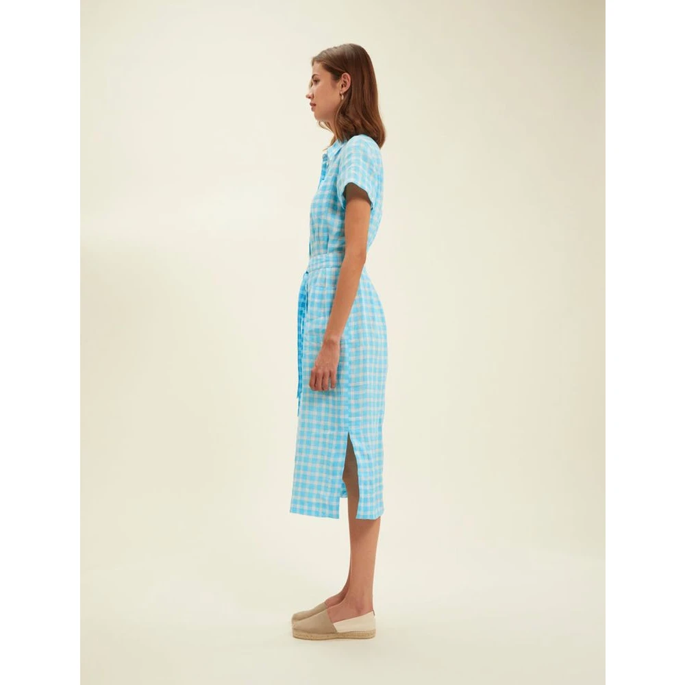 Ines De La Fressange Paris Ethel Turquoise Vichy overhemdjurk Blue Dames