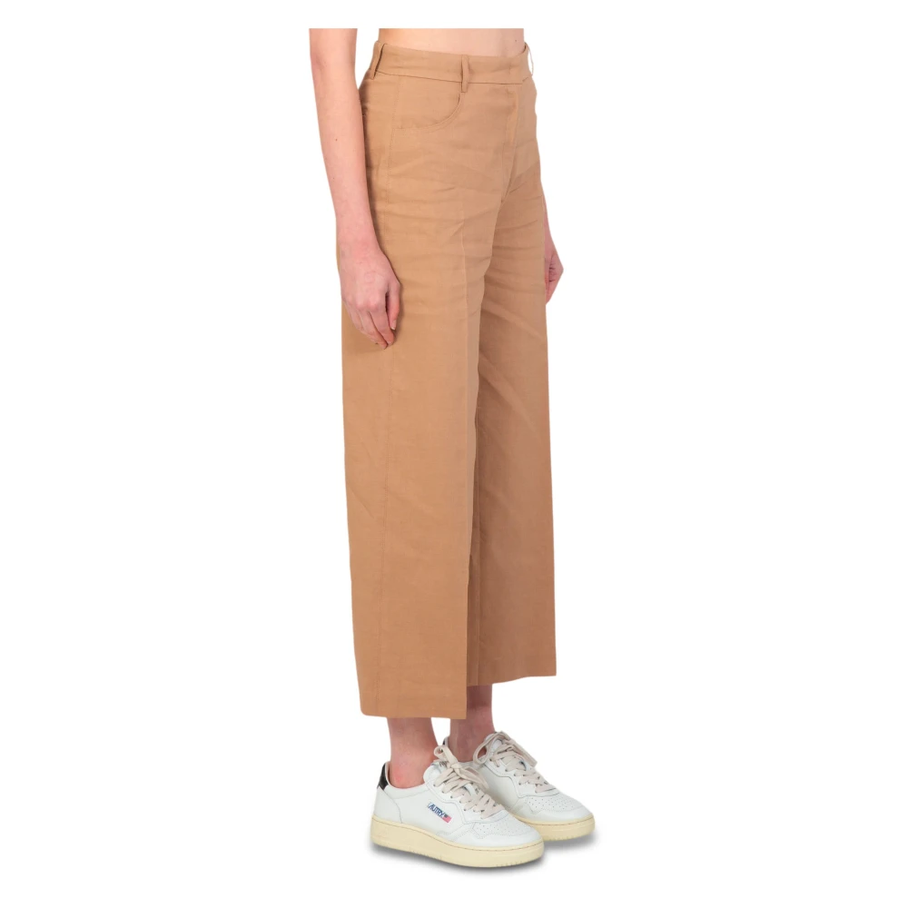 pinko Losse Twill Broek Beige Dames
