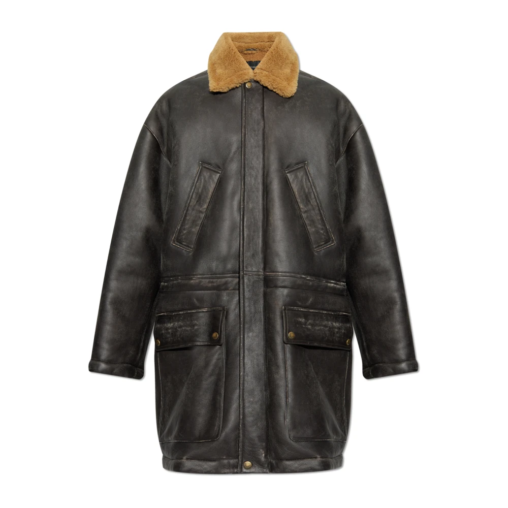 Balenciaga Lamsvel Shearling Jas Brown Heren