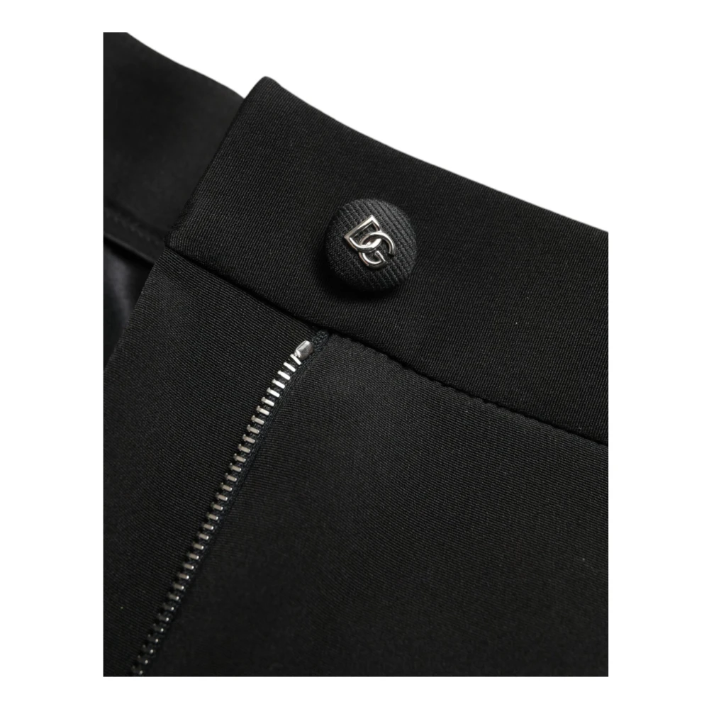 Dolce & Gabbana Hoge Taille Skinny Broek Ritssluiting Black Dames
