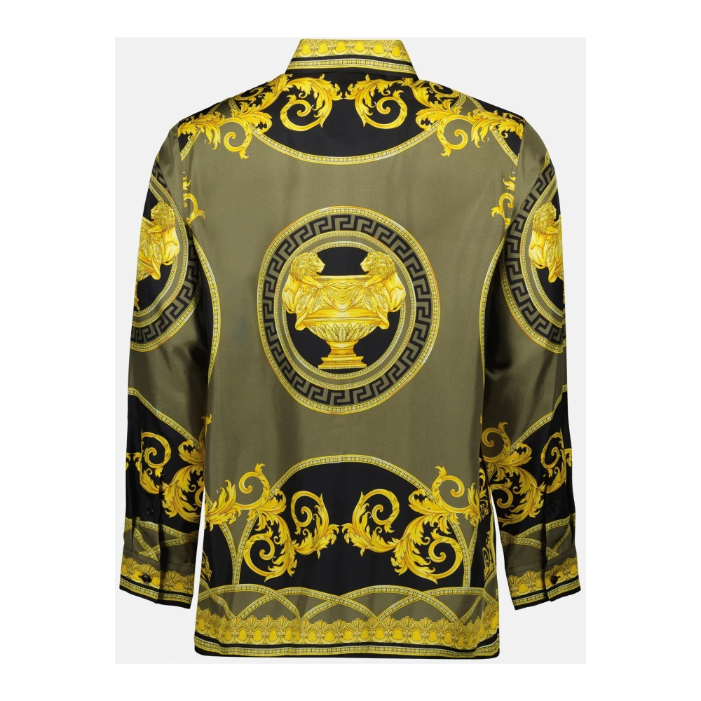 Versace Luxe Zijden Overhemd De Goden Snit Multicolor Heren