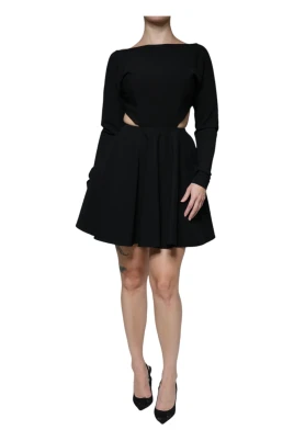 Cut Out A-line Long Sleeves Mini Dress