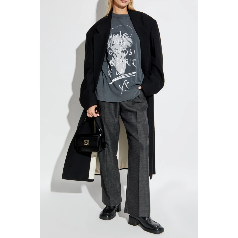 Forte Wollen broek met vouw Gray Dames