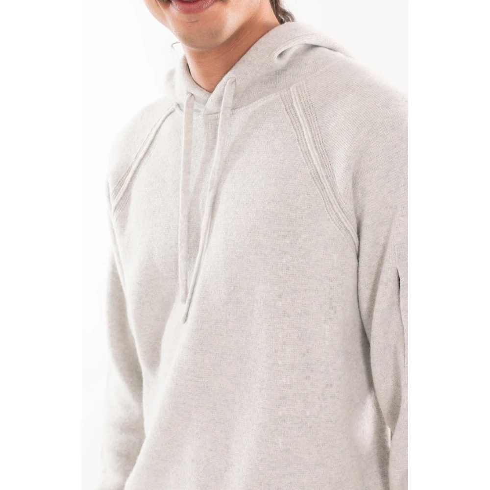 C.P. Company Wafel Hooded Gebreid in Lamswol Gray Heren