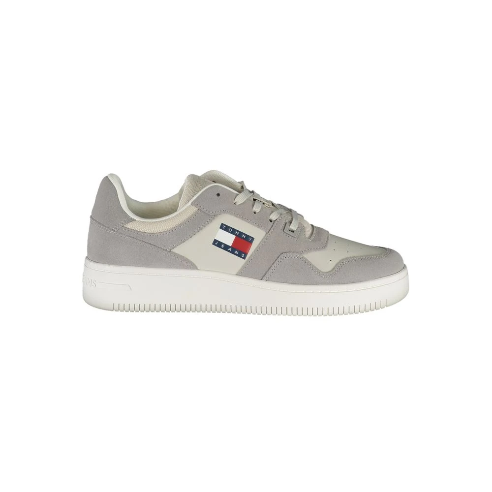 Tommy Hilfiger Men's Grey Polyester Sneaker With Contrast Details